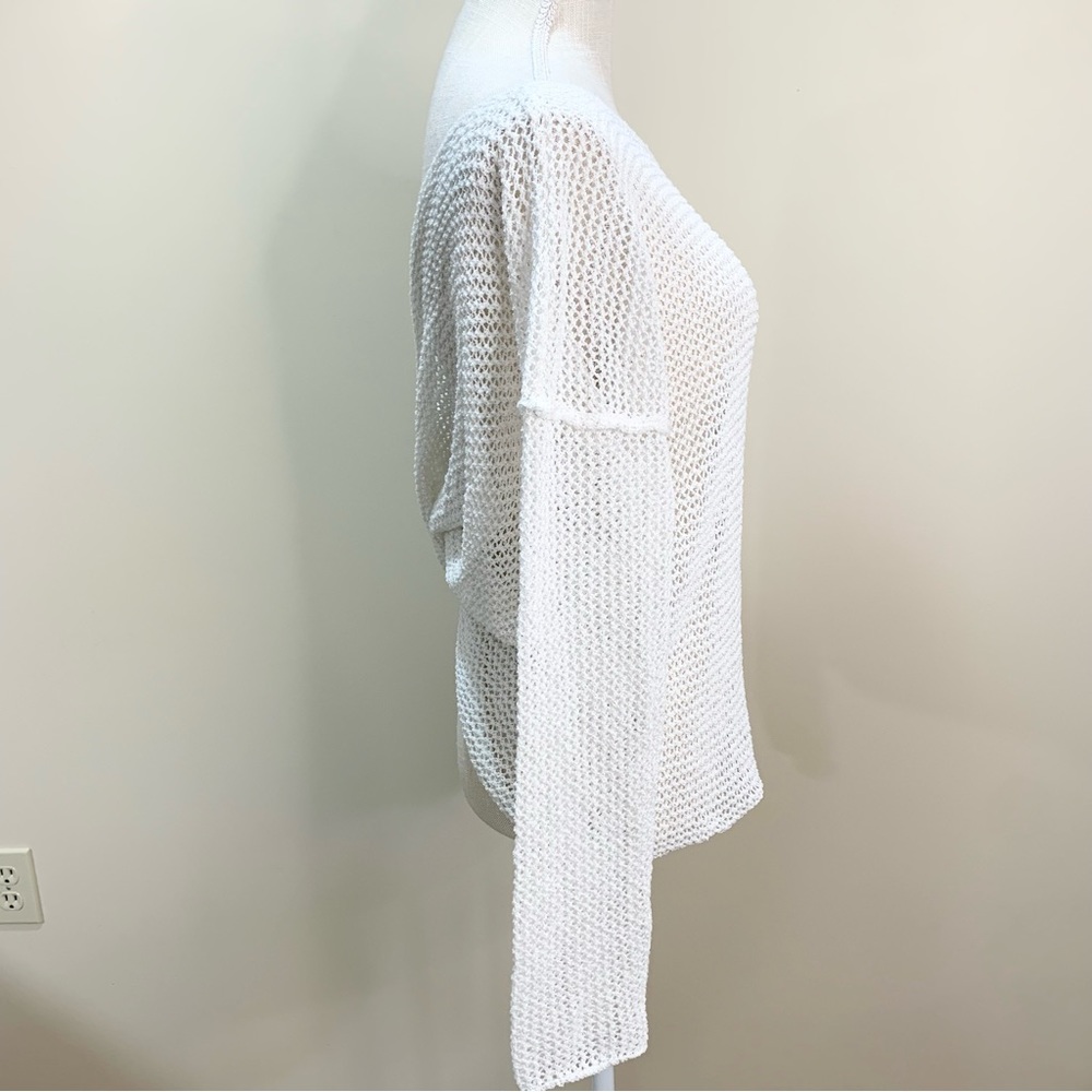Hem & Thread Open Knit Open Twist Back Sweater L - image 5